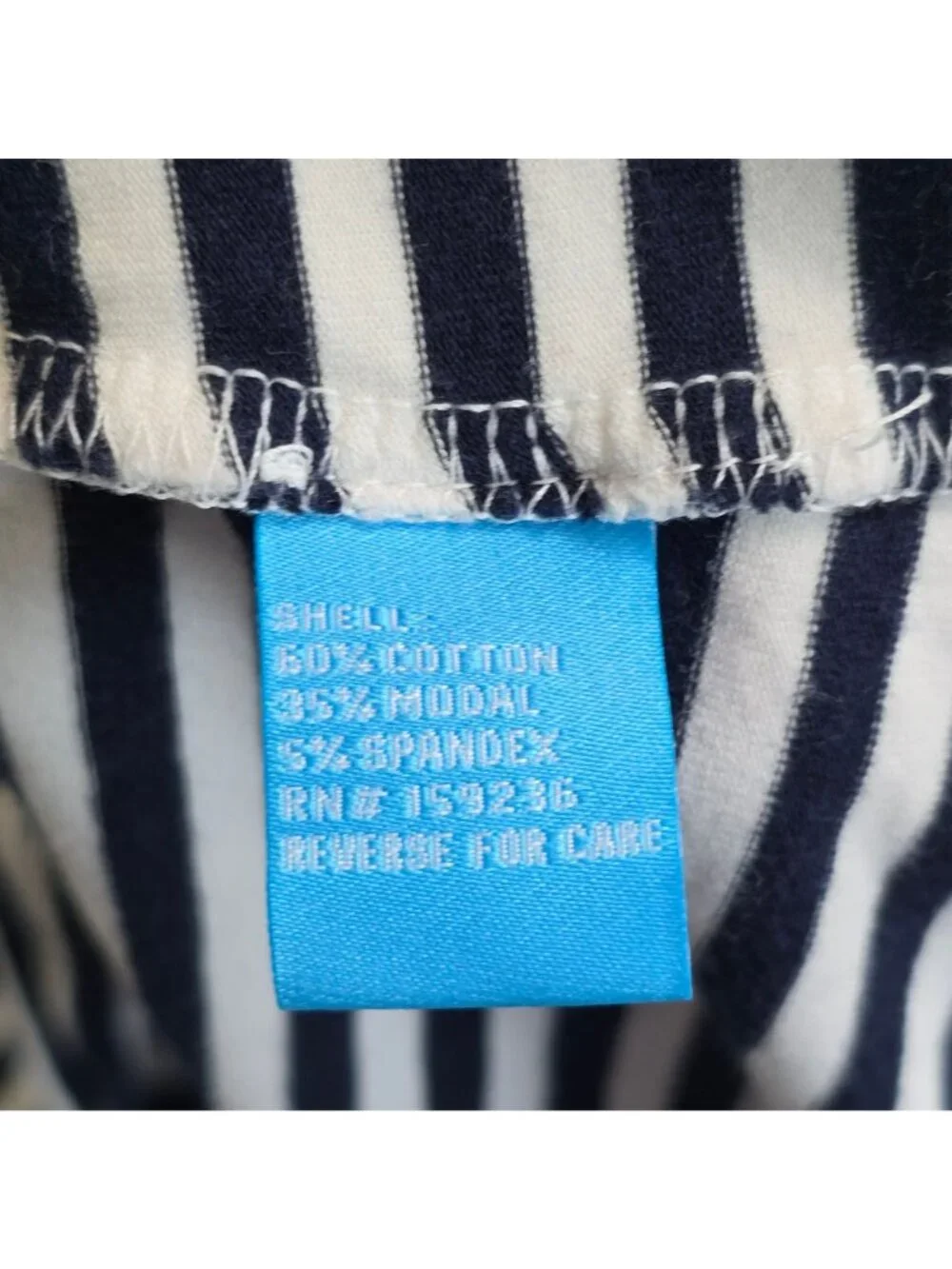 J McLaughlin M Nautical Striped Short Sleeve Top Navy/White Classic Cotton Modal - Picture 3 of 4